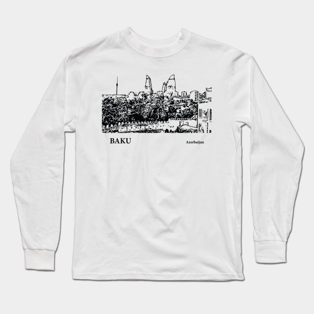 Baku Azerbaijan Long Sleeve T-Shirt by Lakeric